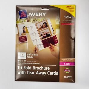 Avery 16152 Tri-Fold Brochures with Tear-Away Cards